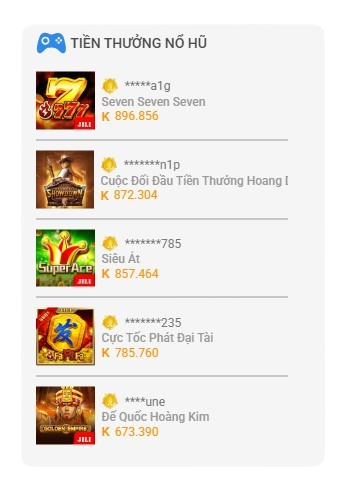 Tiền thưởng nổ hũ